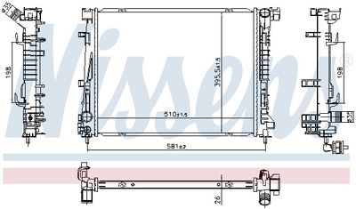 Radiator, engine cooling NISSENS 607118