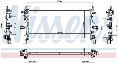 Radiator, engine cooling NISSENS 607131