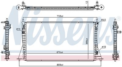 Radiator, engine cooling NISSENS 607224