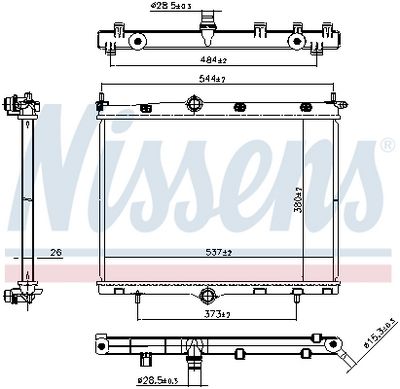 Radiator, engine cooling NISSENS 607246