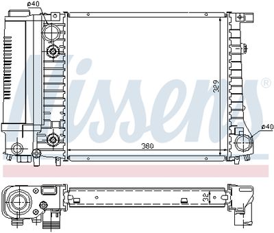 Radiator, engine cooling NISSENS 60731A