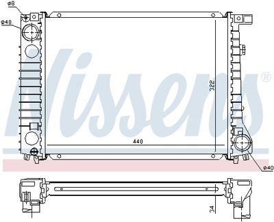 Radiator, engine cooling NISSENS 60797