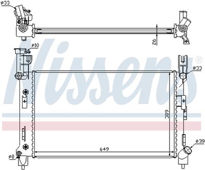 Radiator, engine cooling NISSENS 60995A