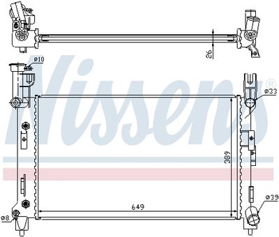 Radiator, engine cooling NISSENS 60996A