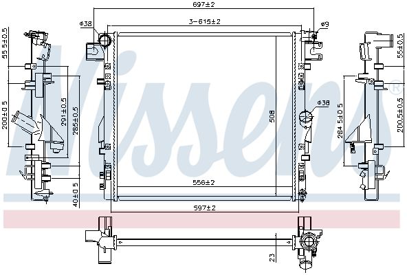 NISSENS 61037 Radiator, engine cooling