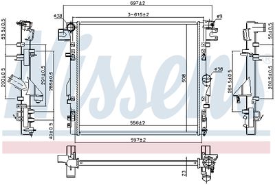 Radiator, engine cooling NISSENS 61037