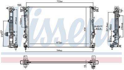 Radiator, engine cooling NISSENS 61042