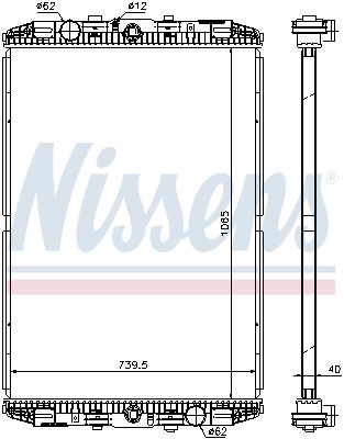 Radiator, engine cooling NISSENS 614170