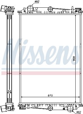 Radiator, engine cooling NISSENS 614270