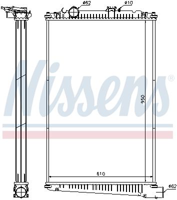 Radiator, engine cooling NISSENS 614420
