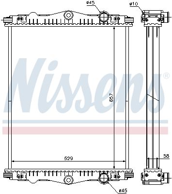 Radiator, engine cooling NISSENS 614430