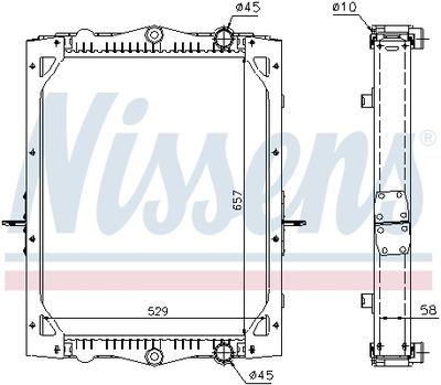 Radiator, engine cooling NISSENS 61443A