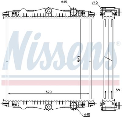 Radiator, engine cooling NISSENS 614450