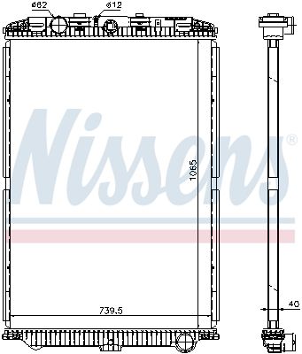 Radiator, engine cooling NISSENS 614470
