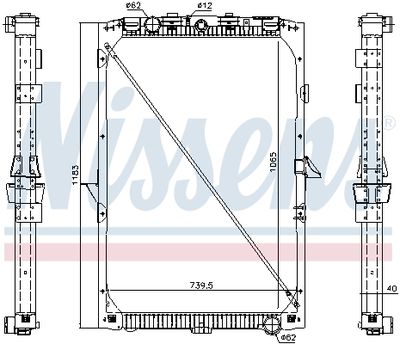Radiator, engine cooling NISSENS 61447