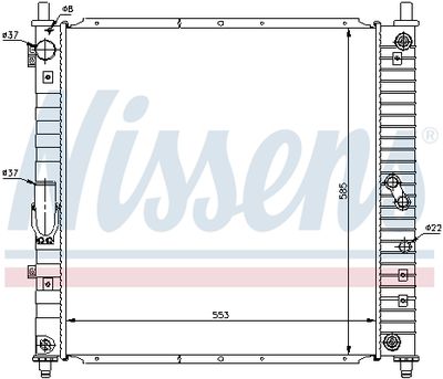 Radiator, engine cooling NISSENS 61643