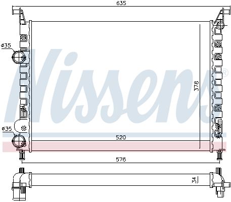 NISSENS 61684 Radiator, engine cooling