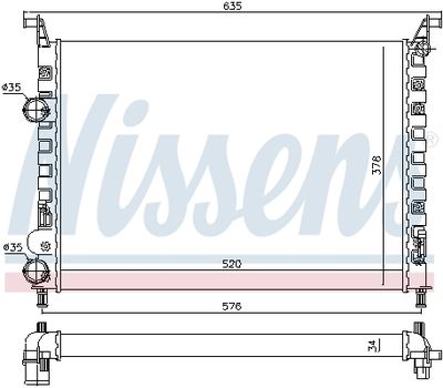 Radiator, engine cooling NISSENS 61684