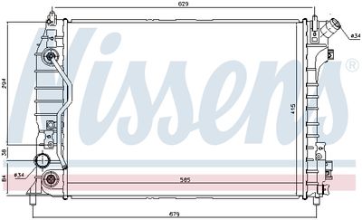 Radiator, engine cooling NISSENS 61695