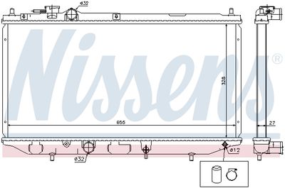 Radiator, engine cooling NISSENS 61734