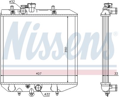 Radiator, engine cooling NISSENS 61749