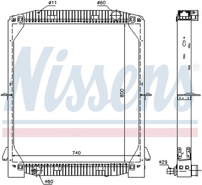 Radiator, engine cooling NISSENS 61973A