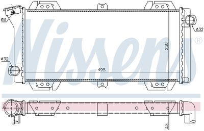 Radiator, engine cooling NISSENS 62092