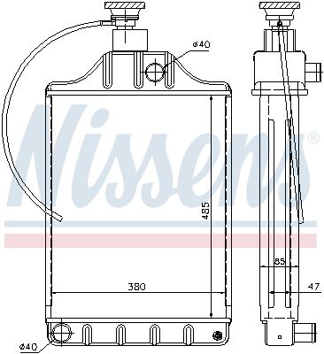 Radiator, engine cooling NISSENS 62254