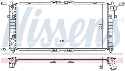 Radiator, engine cooling NISSENS 62487A