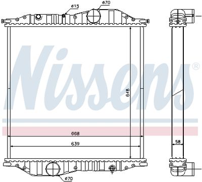 Radiator, engine cooling NISSENS 625502