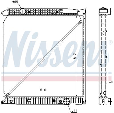 Radiator, engine cooling NISSENS 62652A
