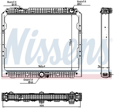 Radiator, engine cooling NISSENS 627002