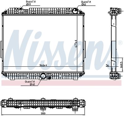 Radiator, engine cooling NISSENS 6270030