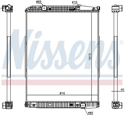 Radiator, engine cooling NISSENS 627910