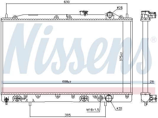 NISSENS 62835 Radiator, engine cooling
