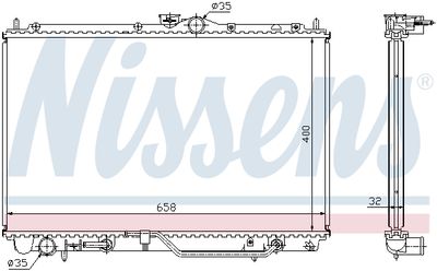 Radiator, engine cooling NISSENS 62860A