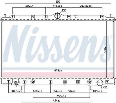 Radiator, engine cooling NISSENS 62867