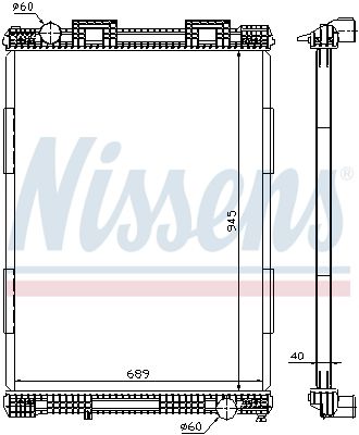 Radiator, engine cooling NISSENS 628700