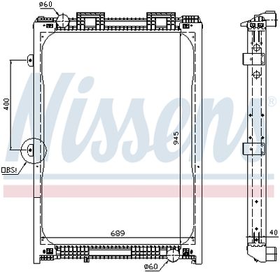 Radiator, engine cooling NISSENS 62870A