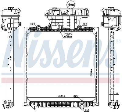 Radiator, engine cooling NISSENS 62873