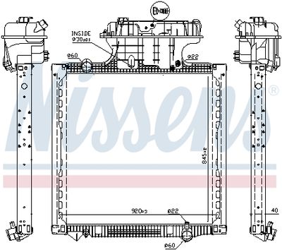 Radiator, engine cooling NISSENS 628757