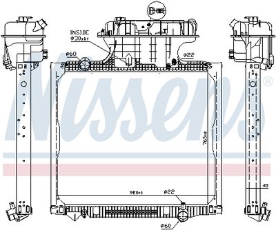 Radiator, engine cooling NISSENS 62875