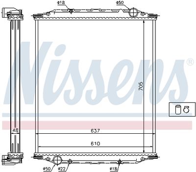 Radiator, engine cooling NISSENS 628790