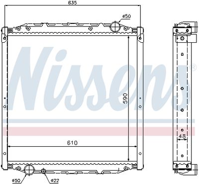 Radiator, engine cooling NISSENS 62880A