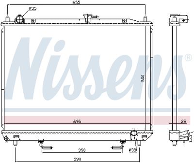 Radiator, engine cooling NISSENS 628985