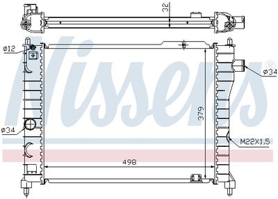 Radiator, engine cooling NISSENS 63062A