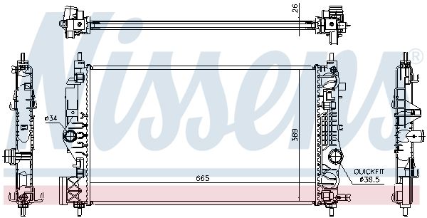 NISSENS 630764 Radiator, engine cooling