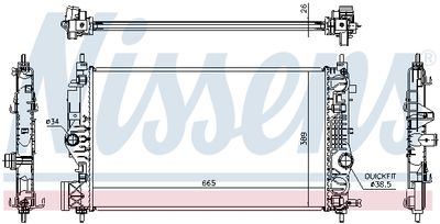 Radiator, engine cooling NISSENS 630764