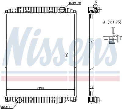 Radiator, engine cooling NISSENS 63331A