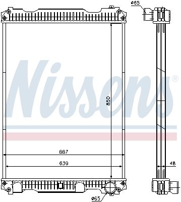 Radiator, engine cooling NISSENS 633350